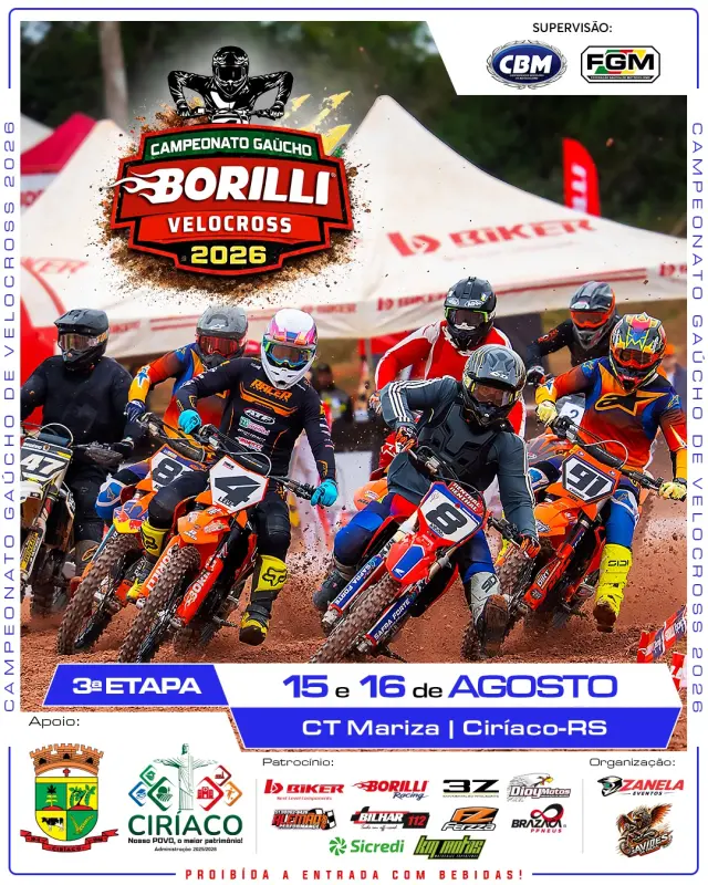 Imagem 3ª etapa do Campeonato Gaúcho Borilli Velocross acontece neste fim de semana em Ciríaco